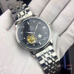 Copy Omega De Ville Tourbillon 41mm Watches - Stainless Steel Black Dial